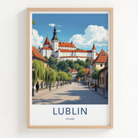 Lublin Poster - Poland Travel Art - Grand Castle Hillside Home Decor