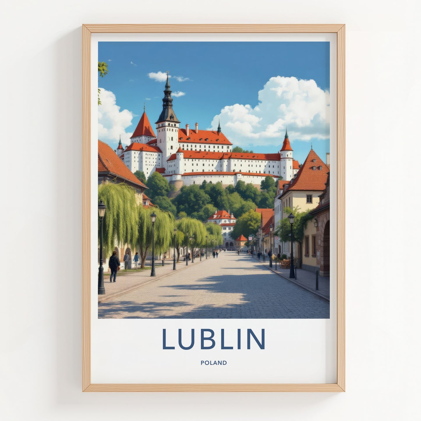 Lublin Poster - Poland Travel Art - Grand Castle Hillside Home Decor