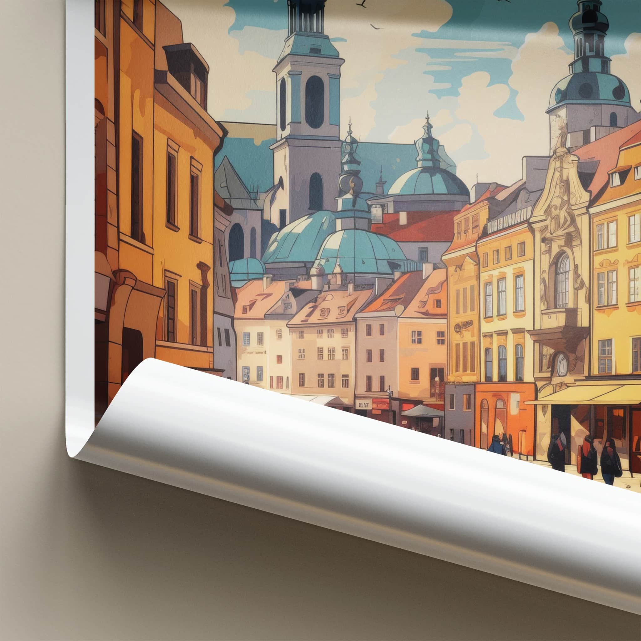Lublin Poster - Poland Travel Art - Historic City Street Home Decor