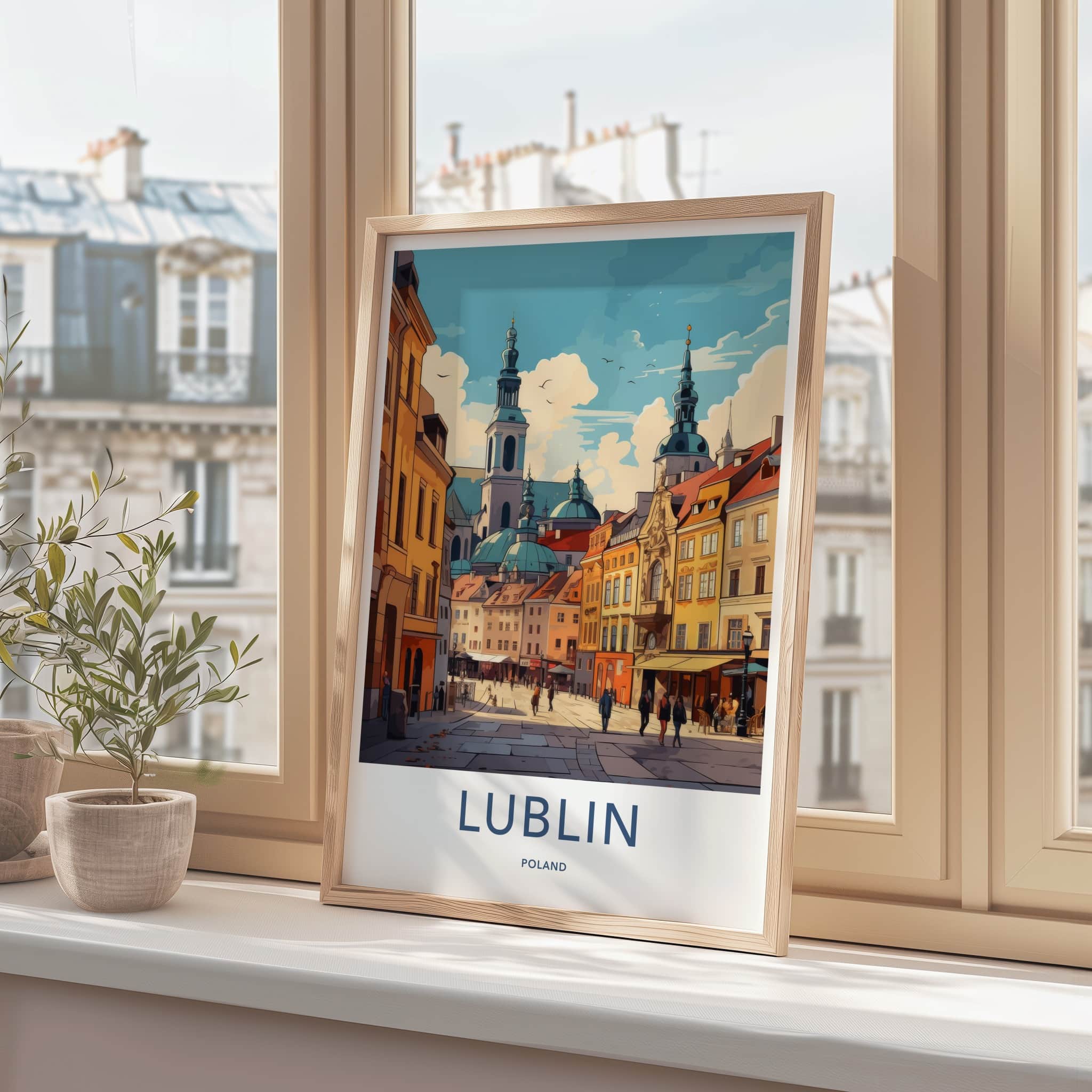Lublin Poster - Poland Travel Art - Historic City Street Home Decor