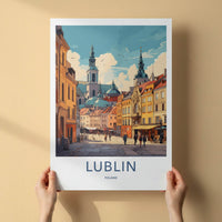 Lublin Poster - Poland Travel Art - Historic City Street Home Decor