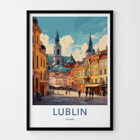 Lublin Poster - Poland Travel Art - Historic City Street Home Decor
