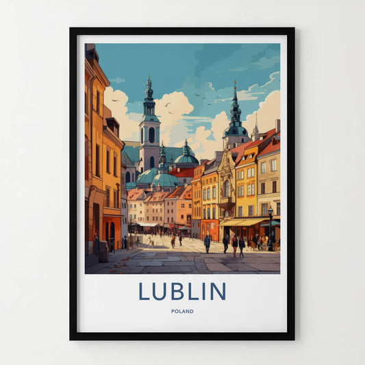 Lublin Poster - Poland Travel Art - Historic City Street Home Decor