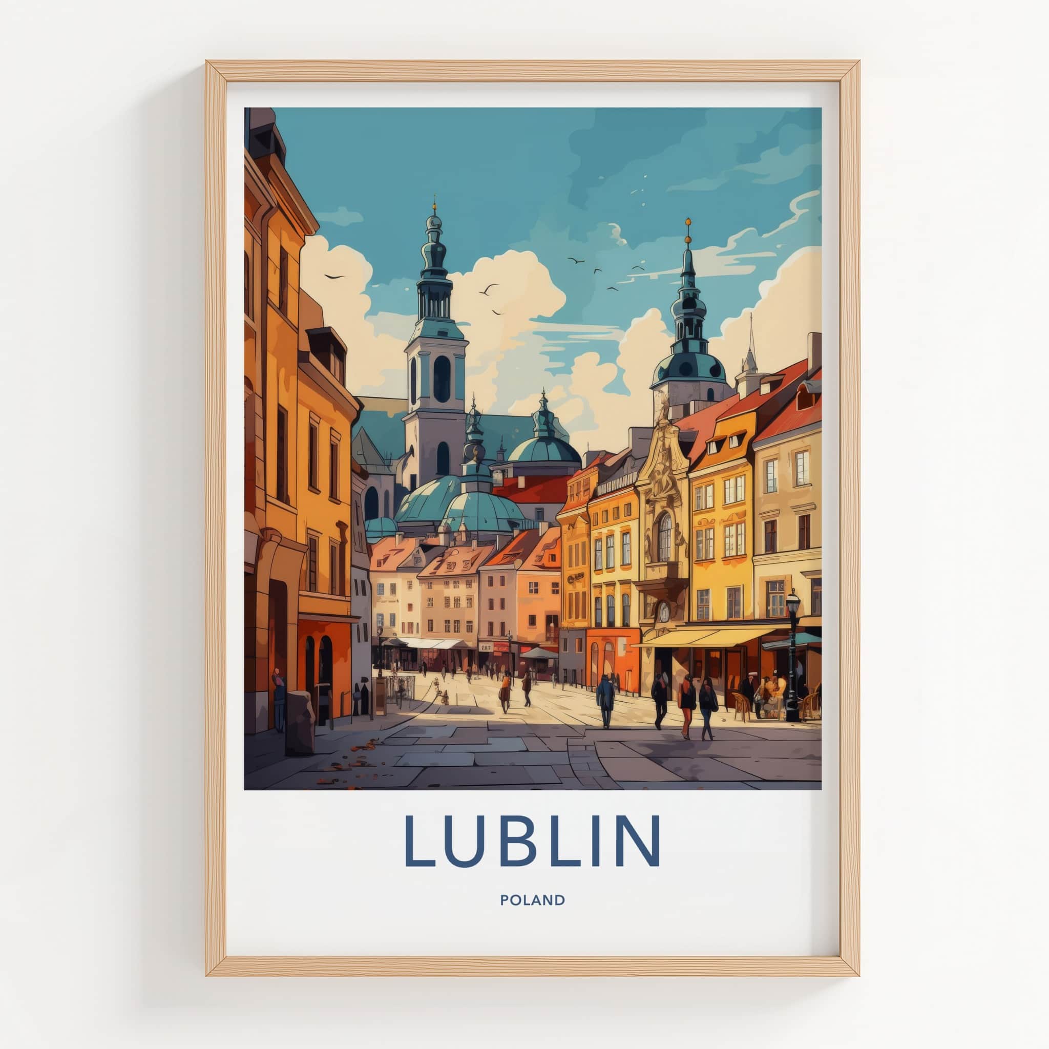 Lublin Poster - Poland Travel Art - Historic City Street Home Decor