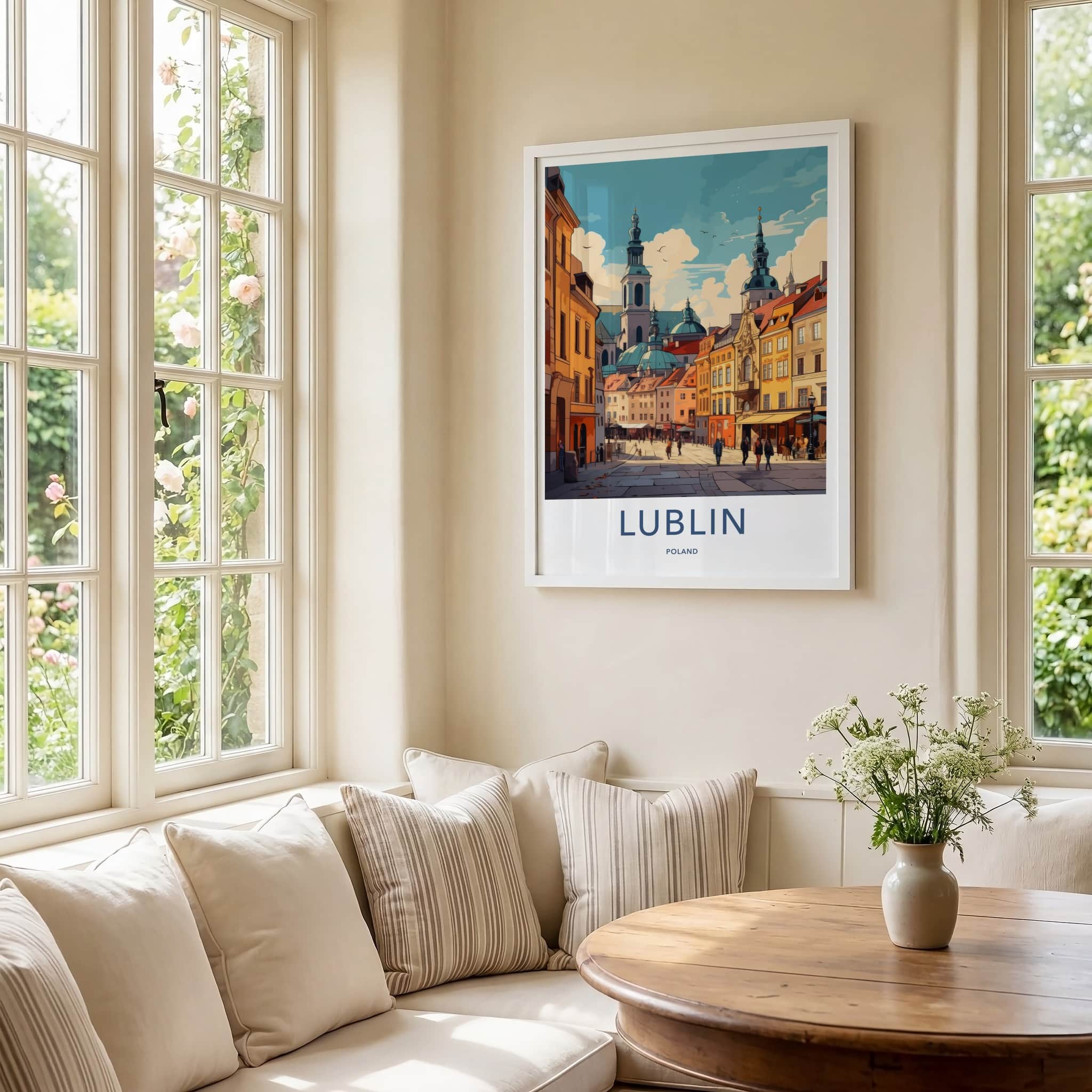 Lublin Poster - Poland Travel Art - Historic City Street Home Decor