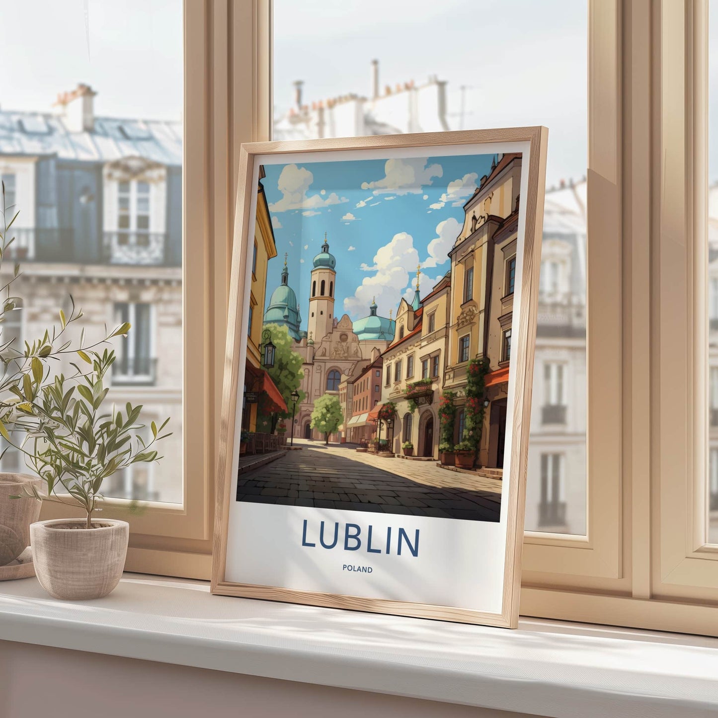 Lublin Poster - Poland Travel Art - Historic City Street Home Decor