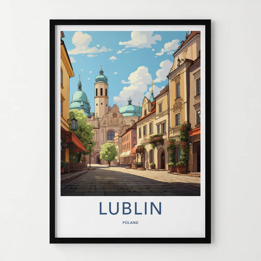 Lublin Poster - Poland Travel Art - Historic City Street Home Decor