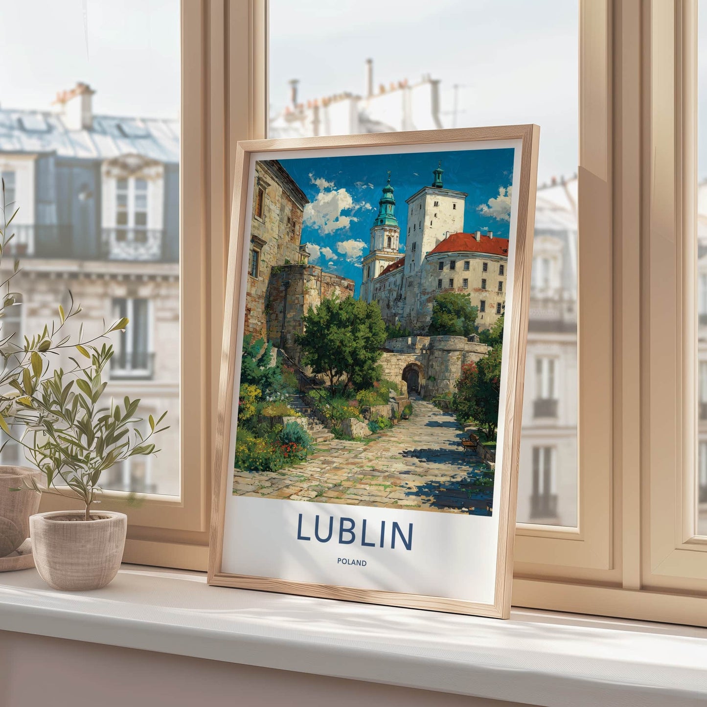 Lublin Poster - Poland Travel Art - Historic Garden Pathway Wall Decor