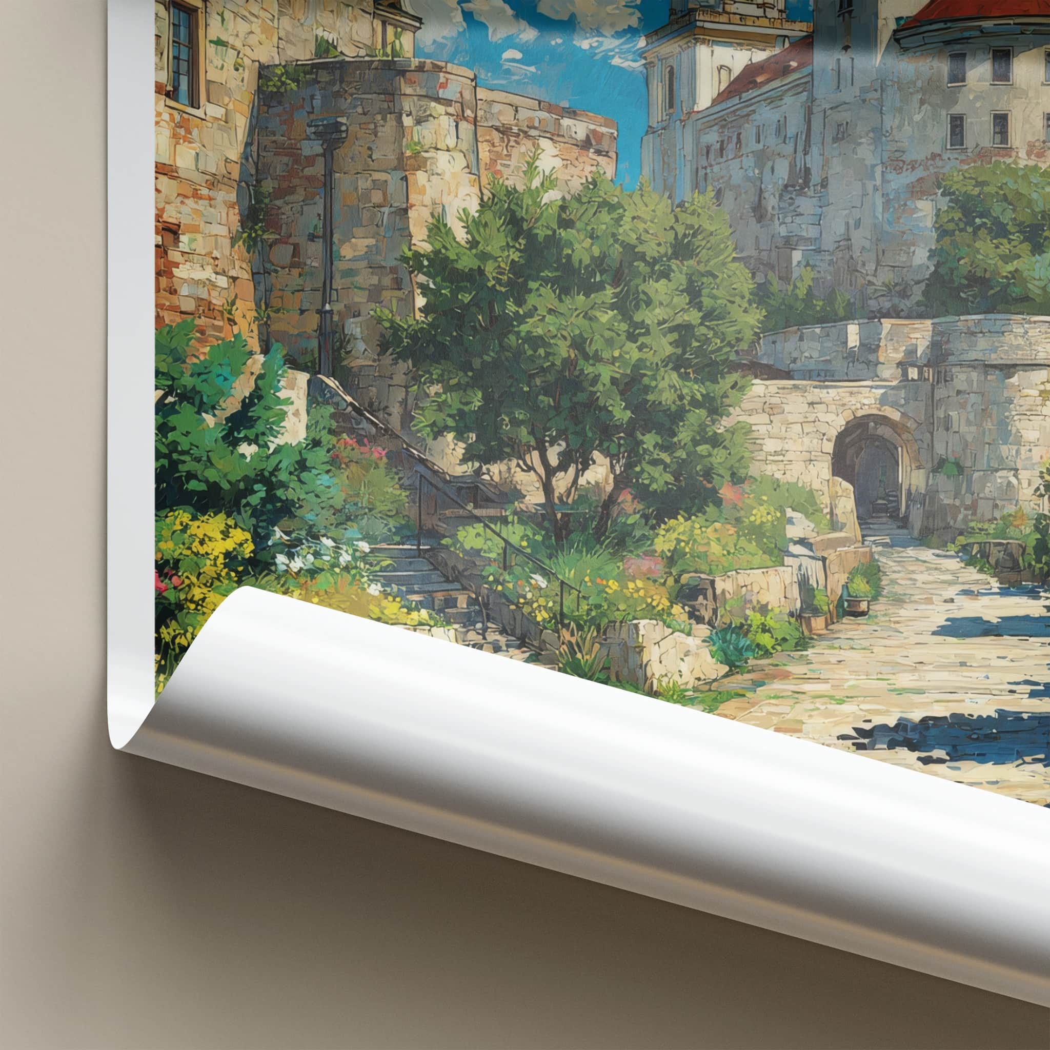 Lublin Poster - Poland Travel Art - Historic Garden Pathway Wall Decor
