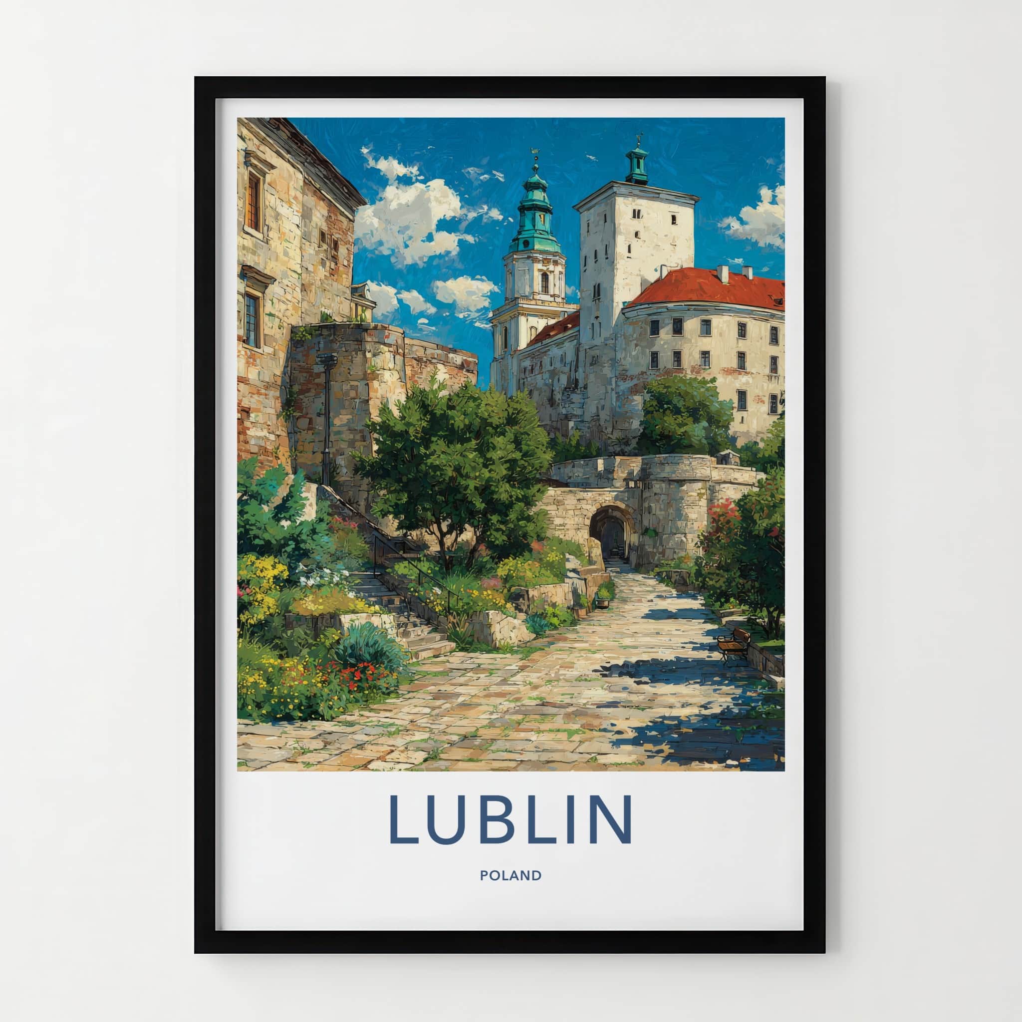 Lublin Poster - Poland Travel Art - Historic Garden Pathway Wall Decor