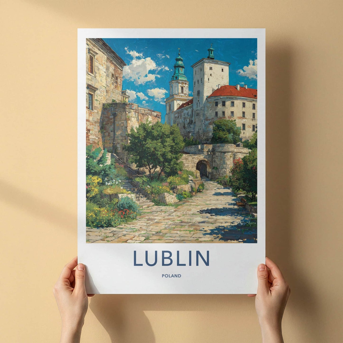 Lublin Poster - Poland Travel Art - Historic Garden Pathway Wall Decor