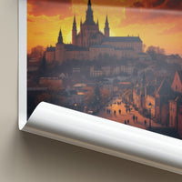 Lublin Poster - Poland Travel Art - Sunset Castle Street Home Decor