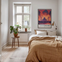 Lucknow Poster - India Travel Art - Uttar Pradesh Vibrant Sunset Reflections Home Decor