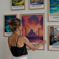Lucknow Poster - India Travel Art - Uttar Pradesh Vibrant Sunset Reflections Home Decor