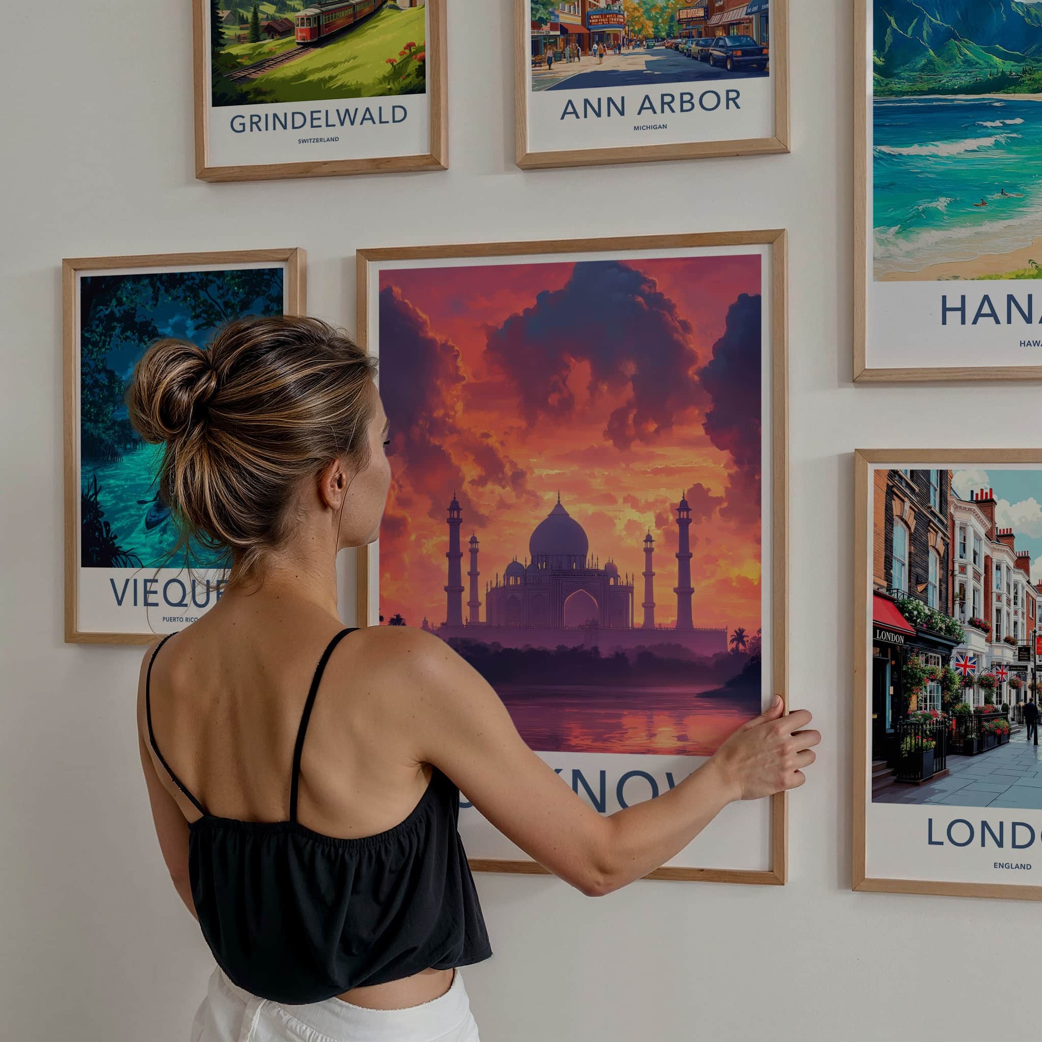 Lucknow Poster - India Travel Art - Uttar Pradesh Vibrant Sunset Reflections Home Decor