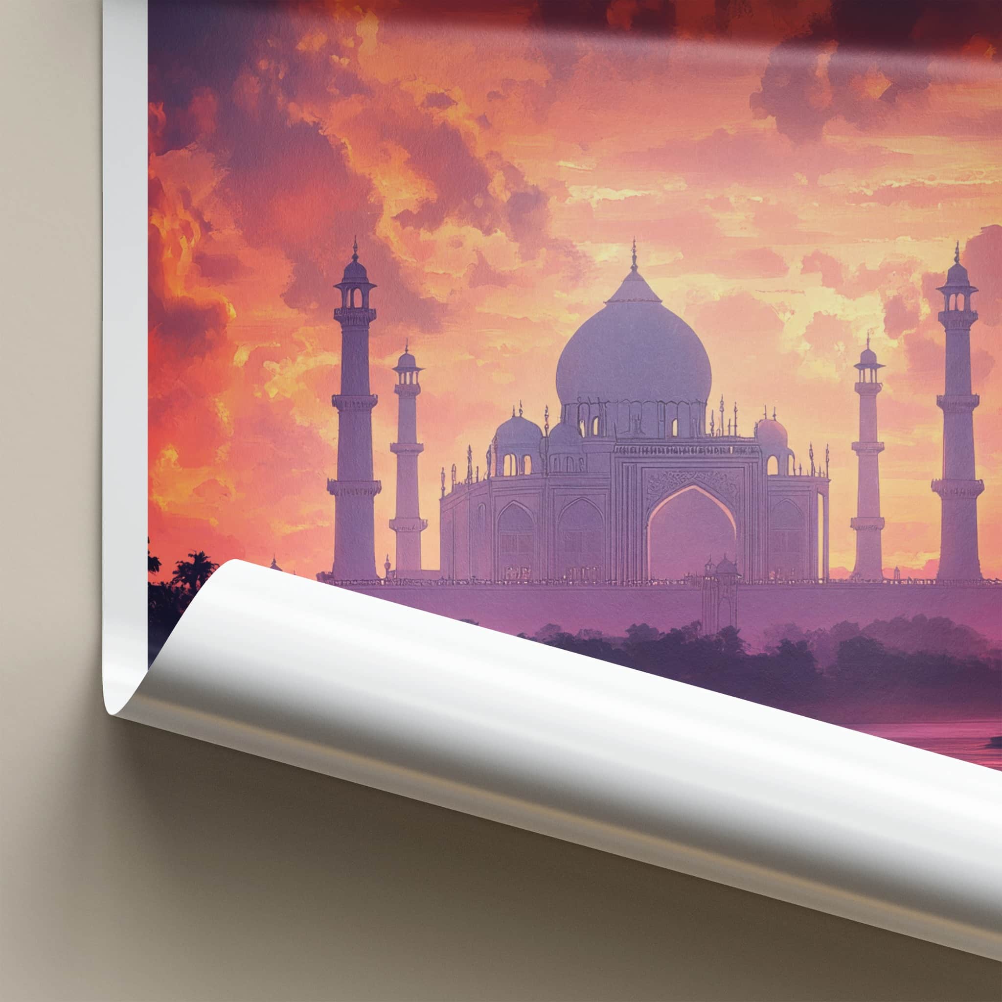 Lucknow Poster - India Travel Art - Uttar Pradesh Vibrant Sunset Reflections Home Decor