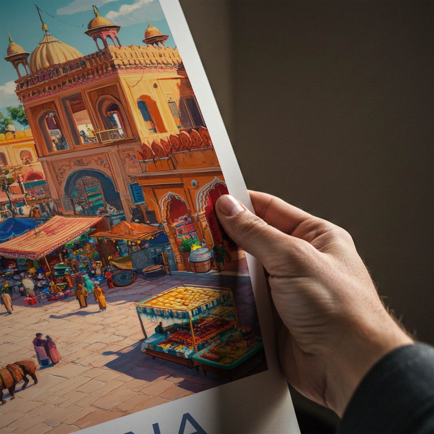 Ludhiana Poster - India Travel Art - Punjab Market Scene Home Decor
