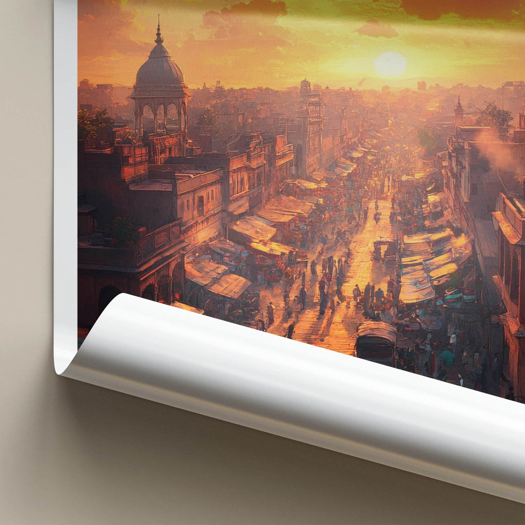 Ludhiana Poster - India Travel Art - Punjab Vibrant Street Scene Home Decor