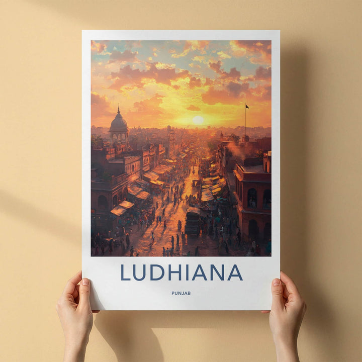 Ludhiana Poster - India Travel Art - Punjab Vibrant Street Scene Home Decor