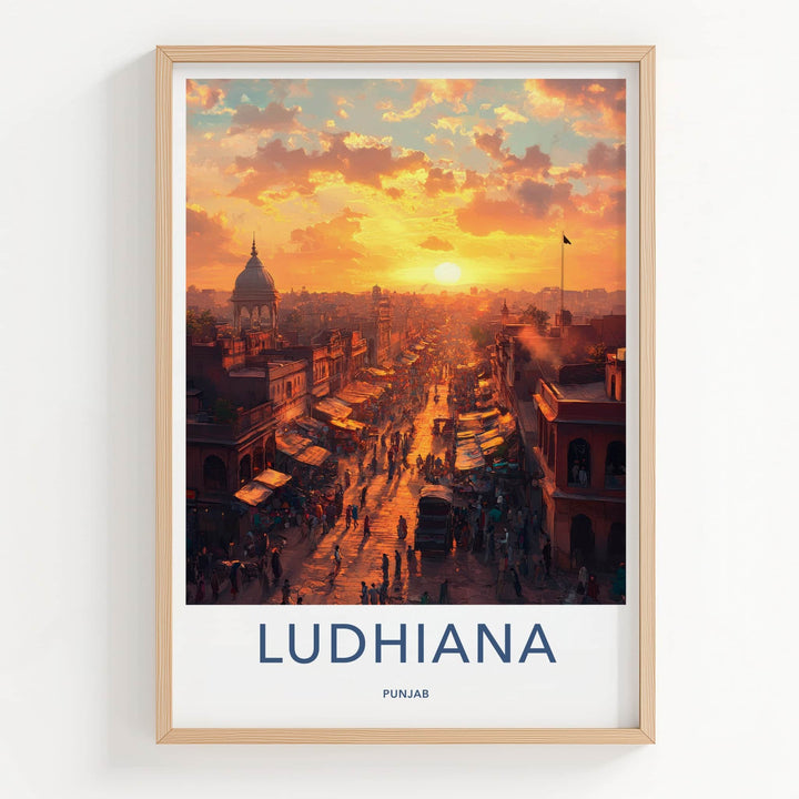 Ludhiana Poster - India Travel Art - Punjab Vibrant Street Scene Home Decor