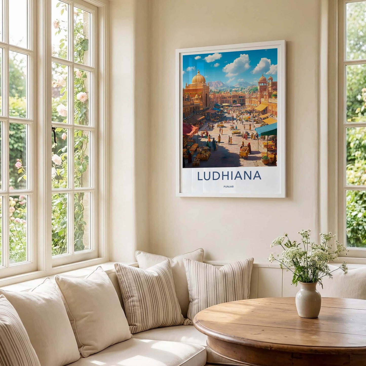 Ludhiana Poster - India Wall Art - Punjab Vibrant Market Scene Home Decor