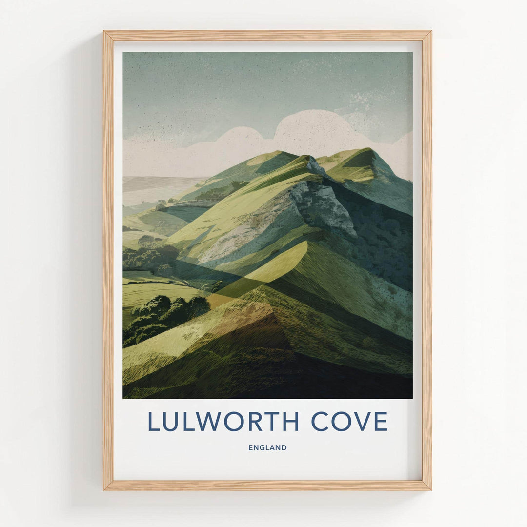Lulworth Cove Poster - England Travel Art - Scenic Cliff View Home Decor