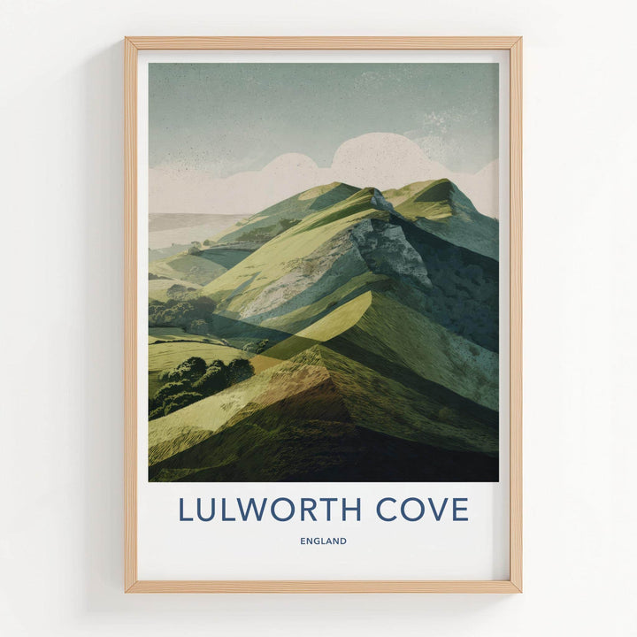 Lulworth Cove Poster - England Travel Art - Scenic Cliff View Home Decor