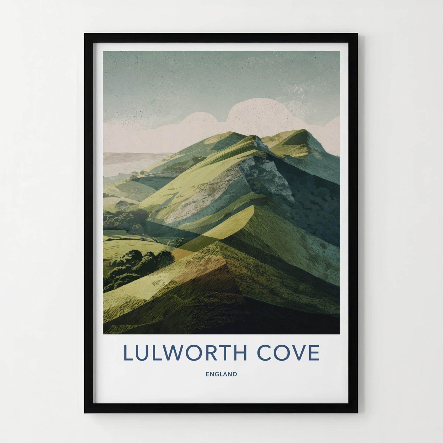 Lulworth Cove Poster - England Travel Art - Scenic Cliff View Home Decor