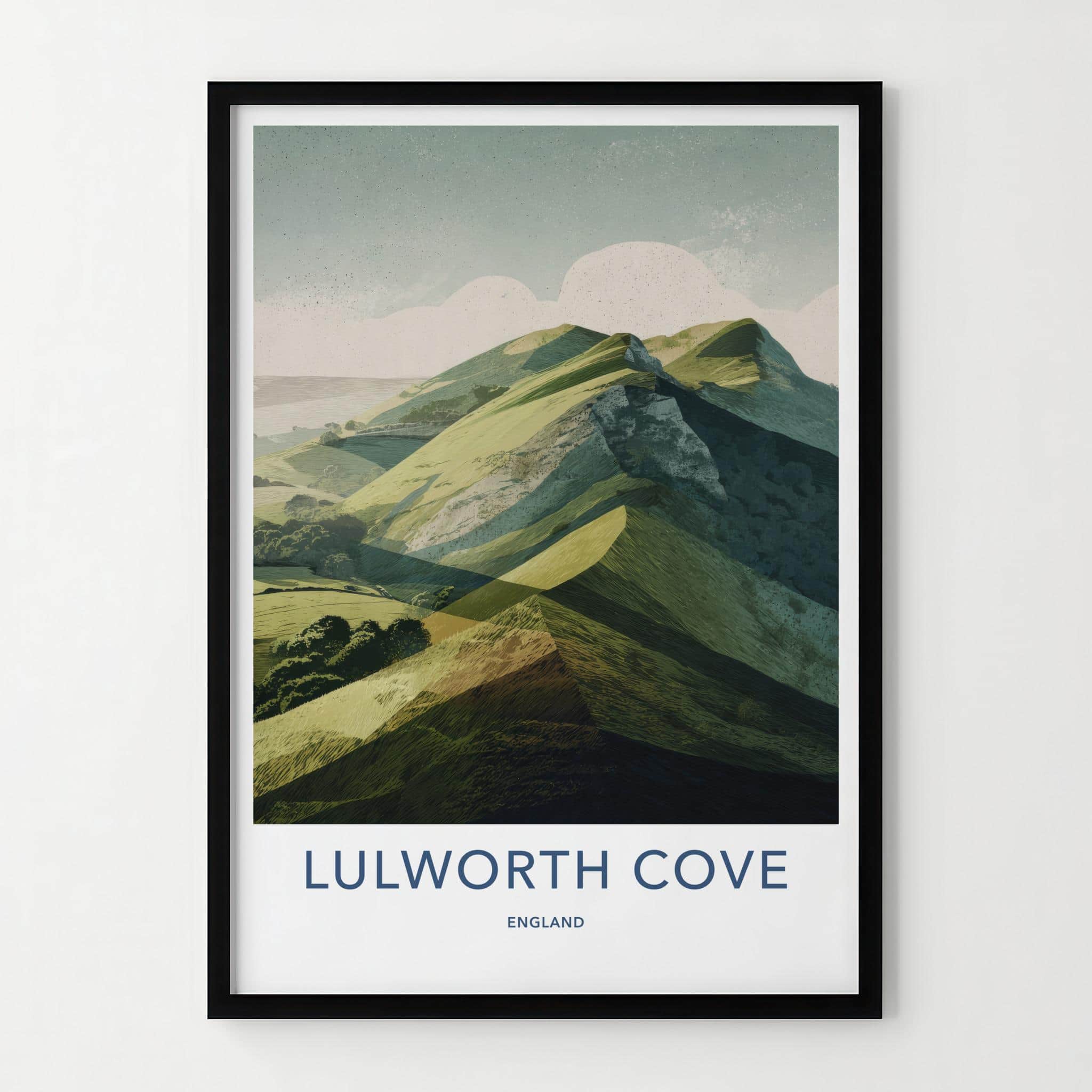 Lulworth Cove Poster - England Travel Art - Scenic Cliff View Home Decor