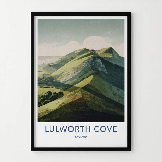 Lulworth Cove Poster - England Travel Art - Scenic Cliff View Home Decor