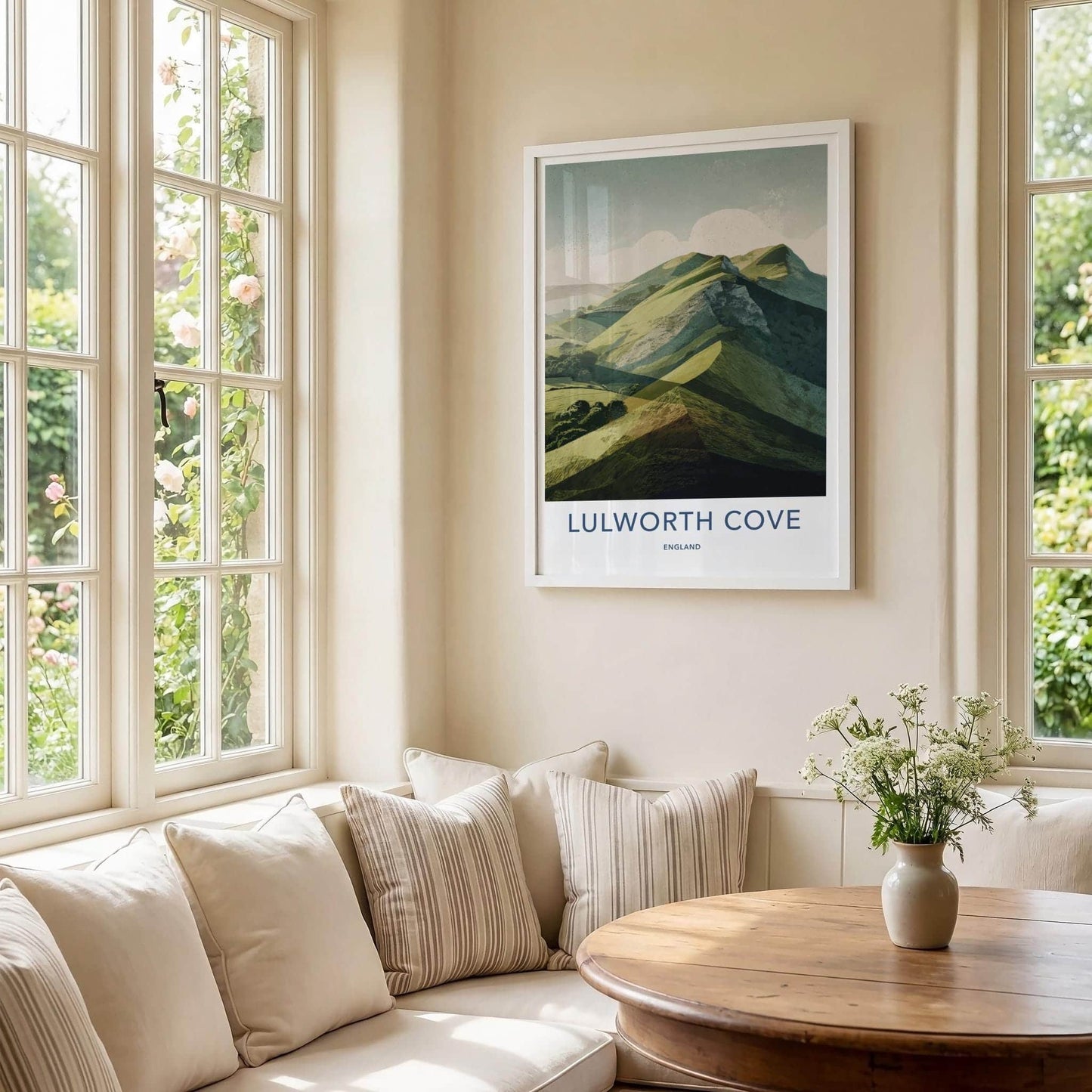 Lulworth Cove Poster - England Travel Art - Scenic Cliff View Home Decor