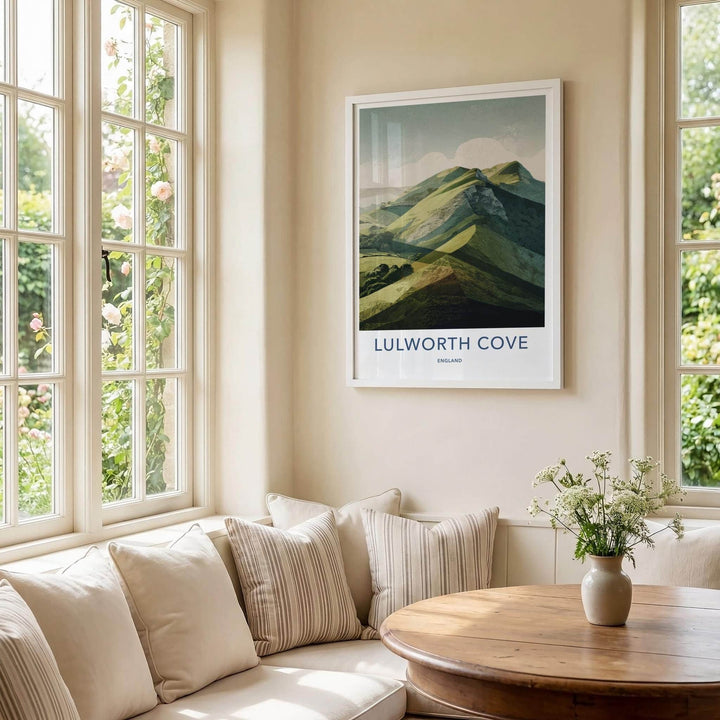 Lulworth Cove Poster - England Travel Art - Scenic Cliff View Home Decor