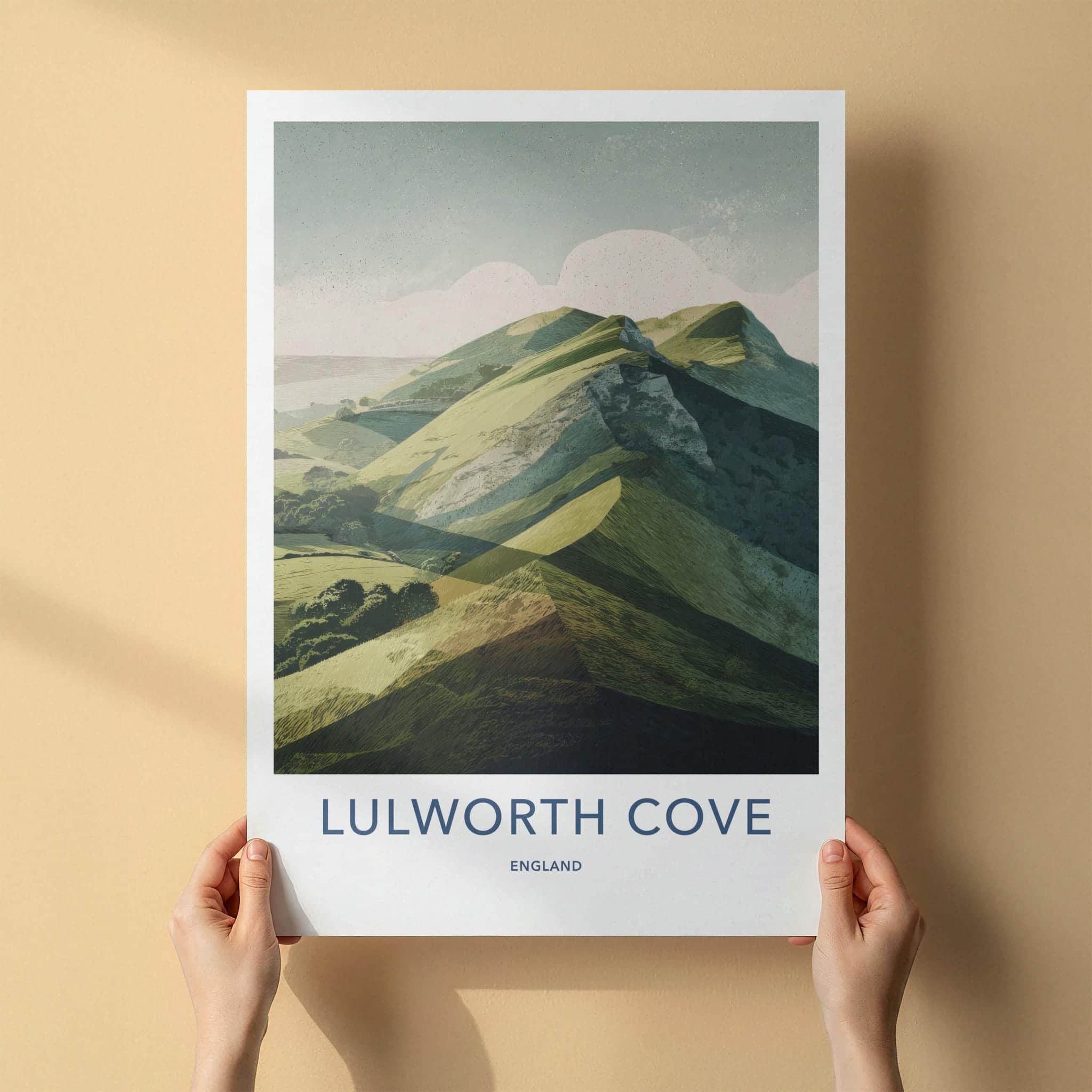 Lulworth Cove Poster - England Travel Art - Scenic Cliff View Home Decor