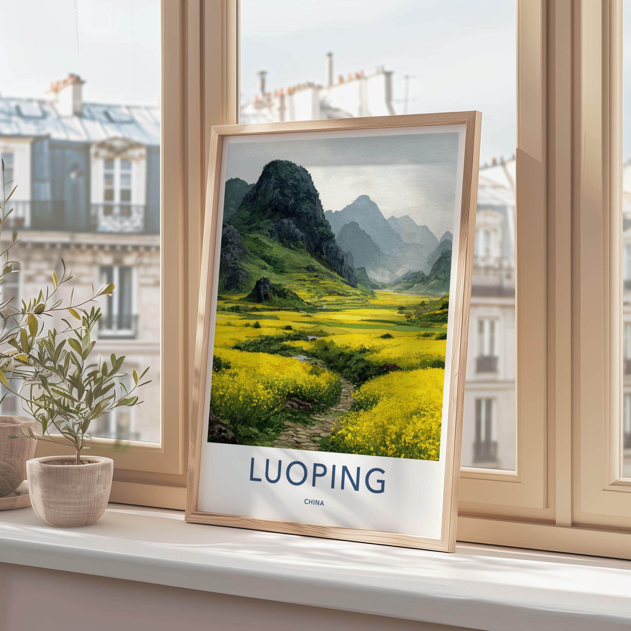 Luoping Poster - China Travel Art - Mountain Fields Path Home Decor