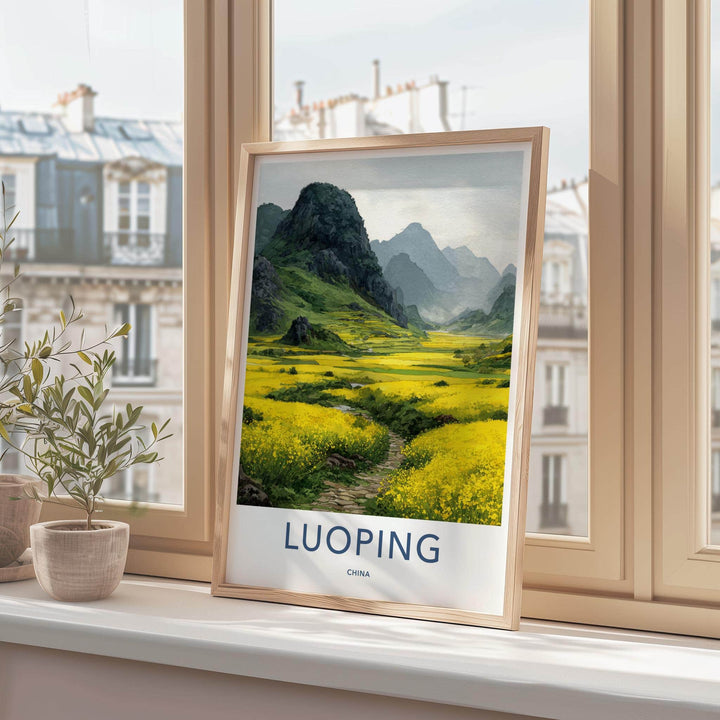Luoping Poster - China Travel Art - Mountain Fields Path Home Decor