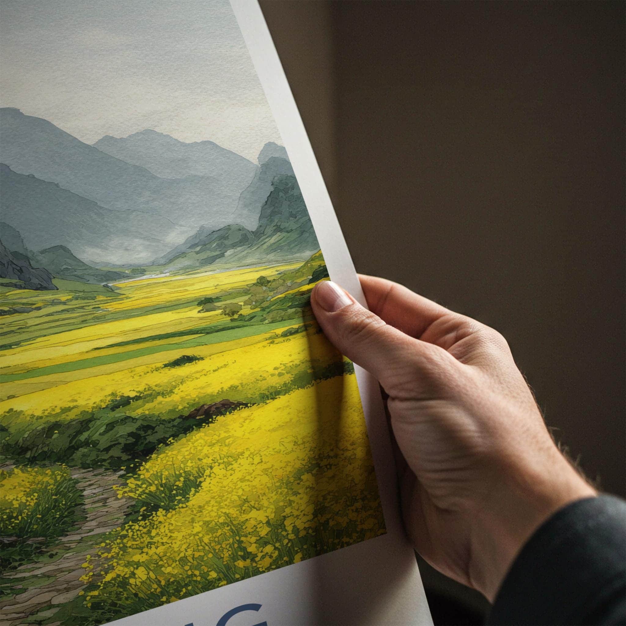 Luoping Poster - China Travel Art - Mountain Fields Path Home Decor