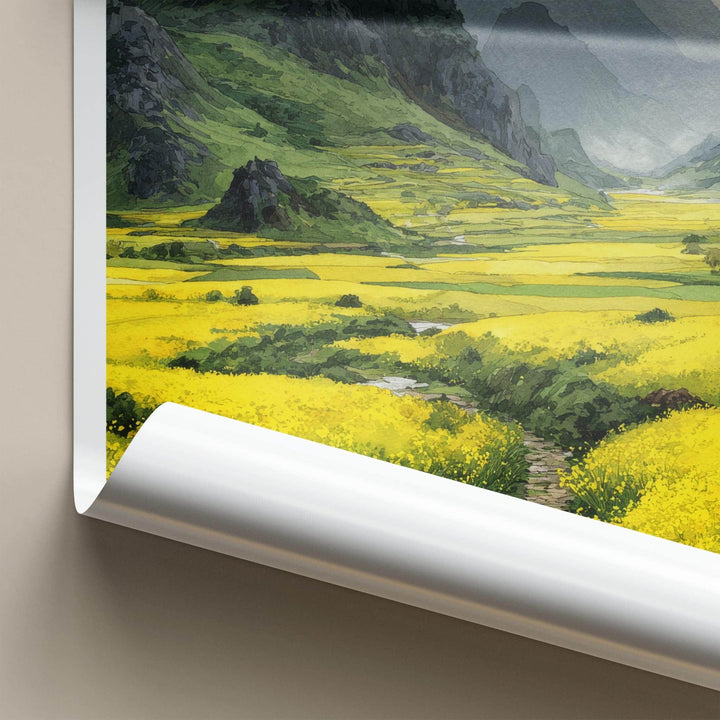 Luoping Poster - China Travel Art - Mountain Fields Path Home Decor