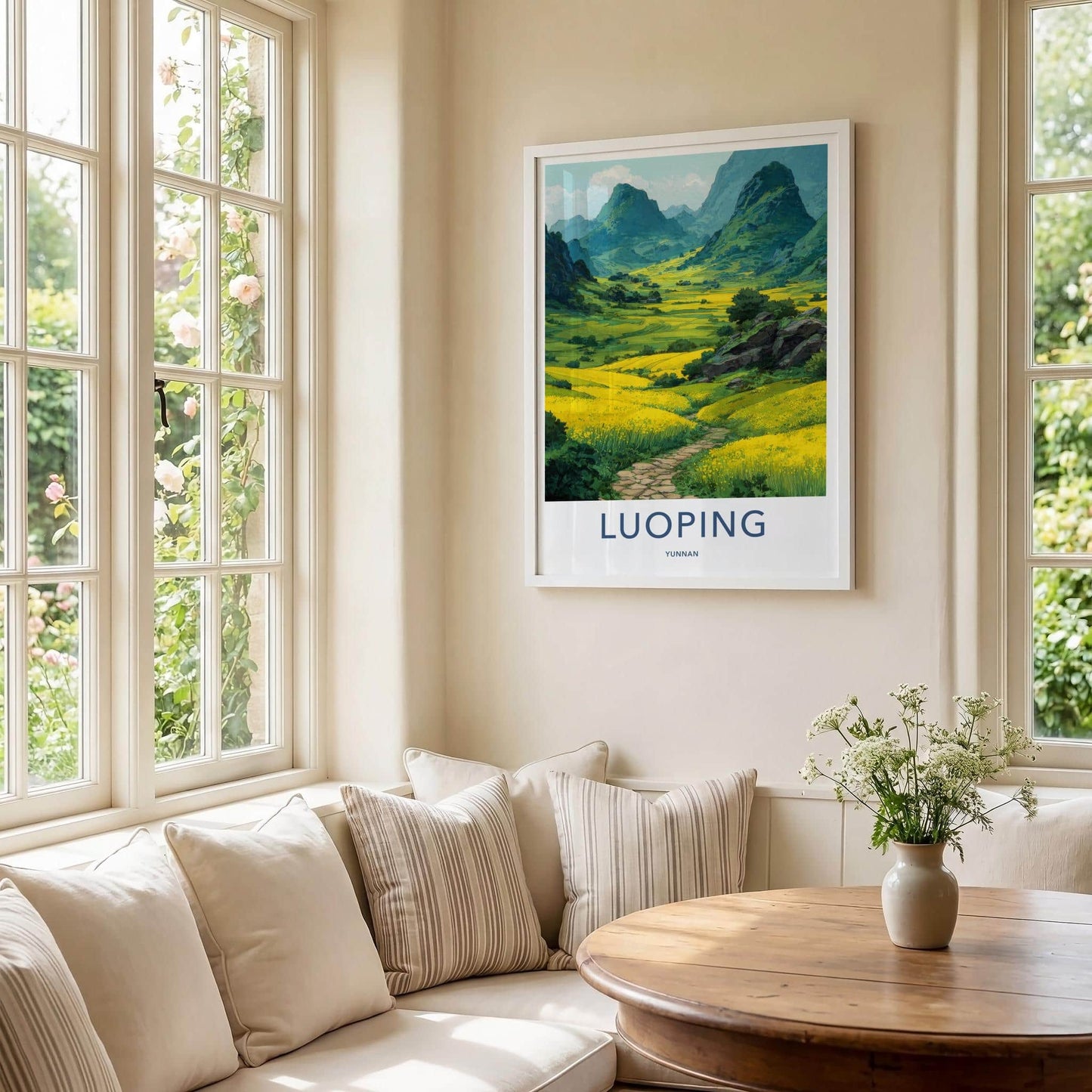 Luoping Poster - China Travel Art - Yellow Field Pathway Home Decor