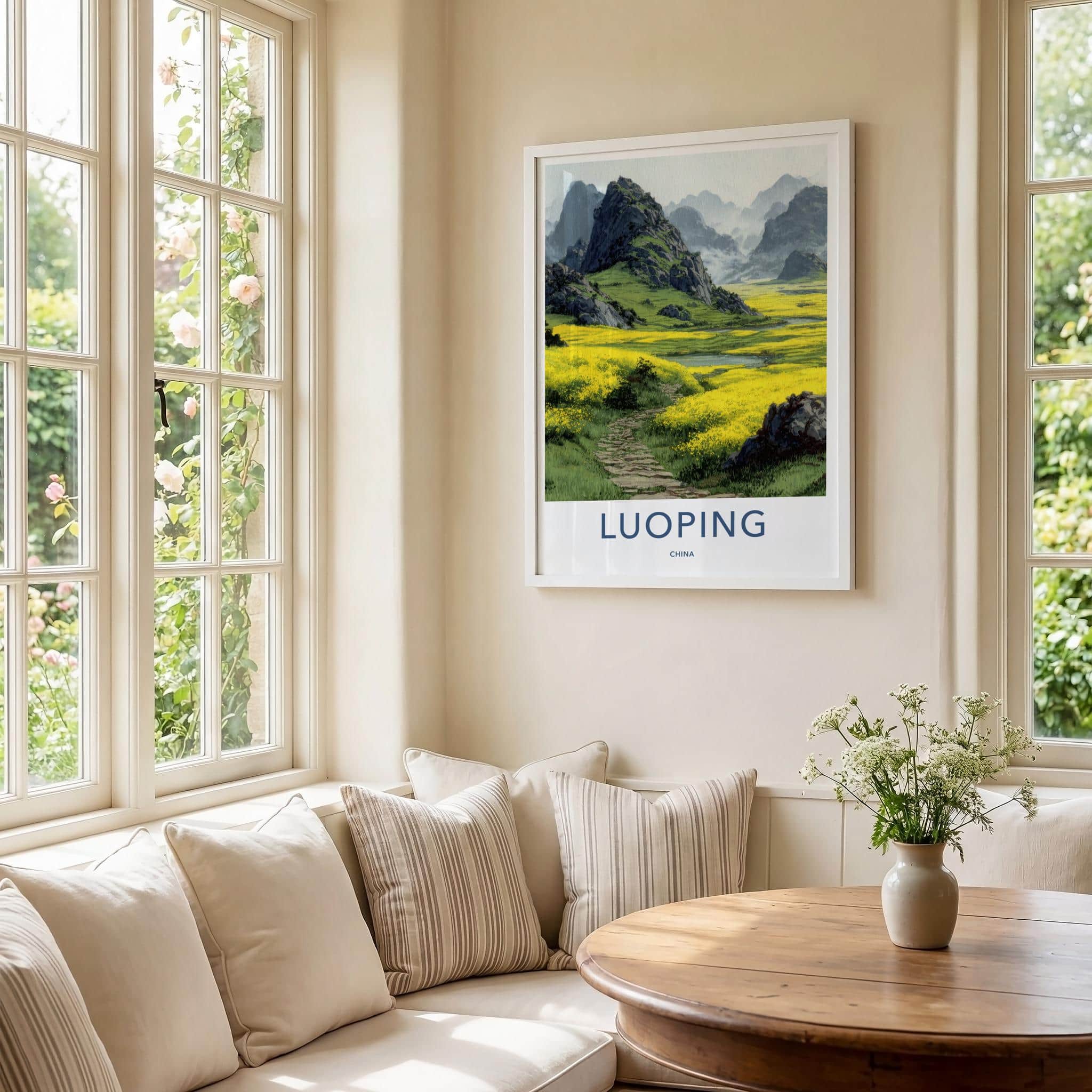 Luoping Poster - China Travel Art - Yellow Flower Fields Home Decor