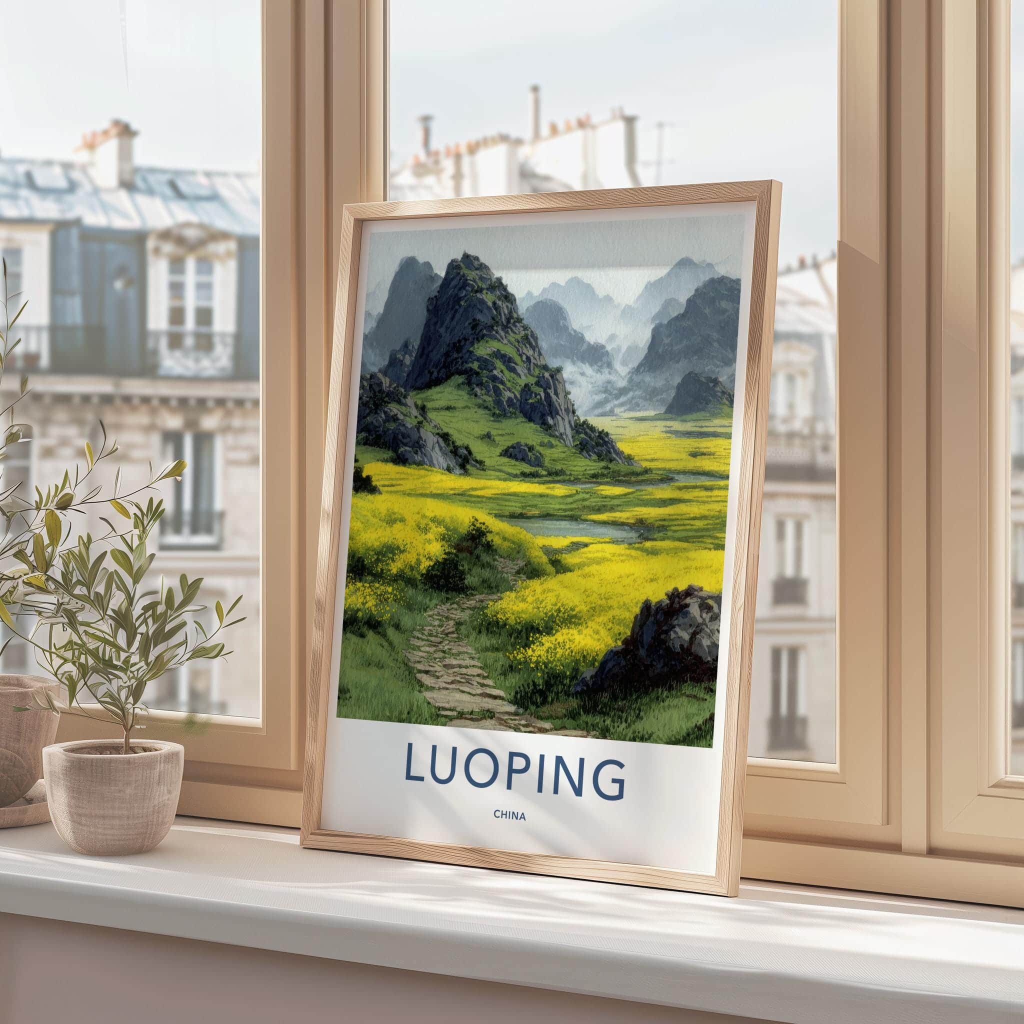 Luoping Poster - China Travel Art - Yellow Flower Fields Home Decor