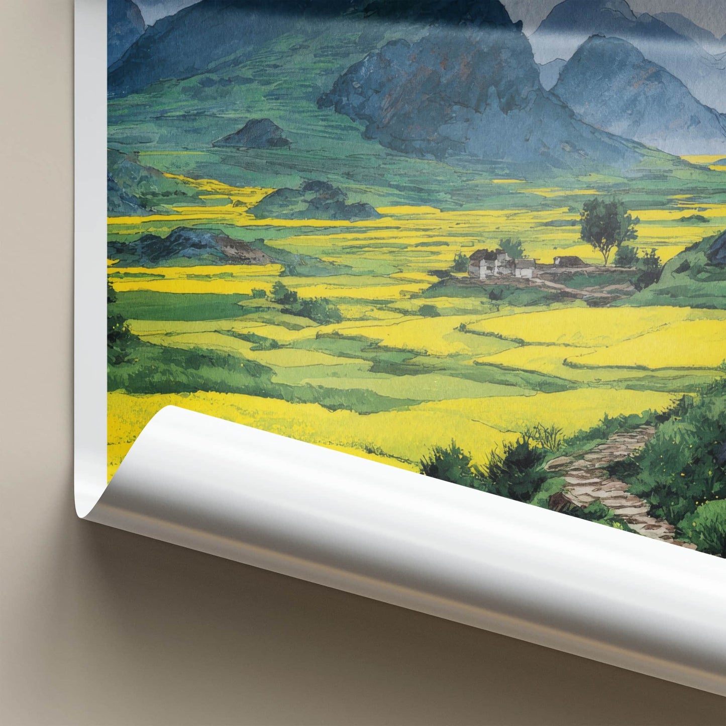Luoping Poster - China Travel Print - Vast Yellow Fields Home Decor