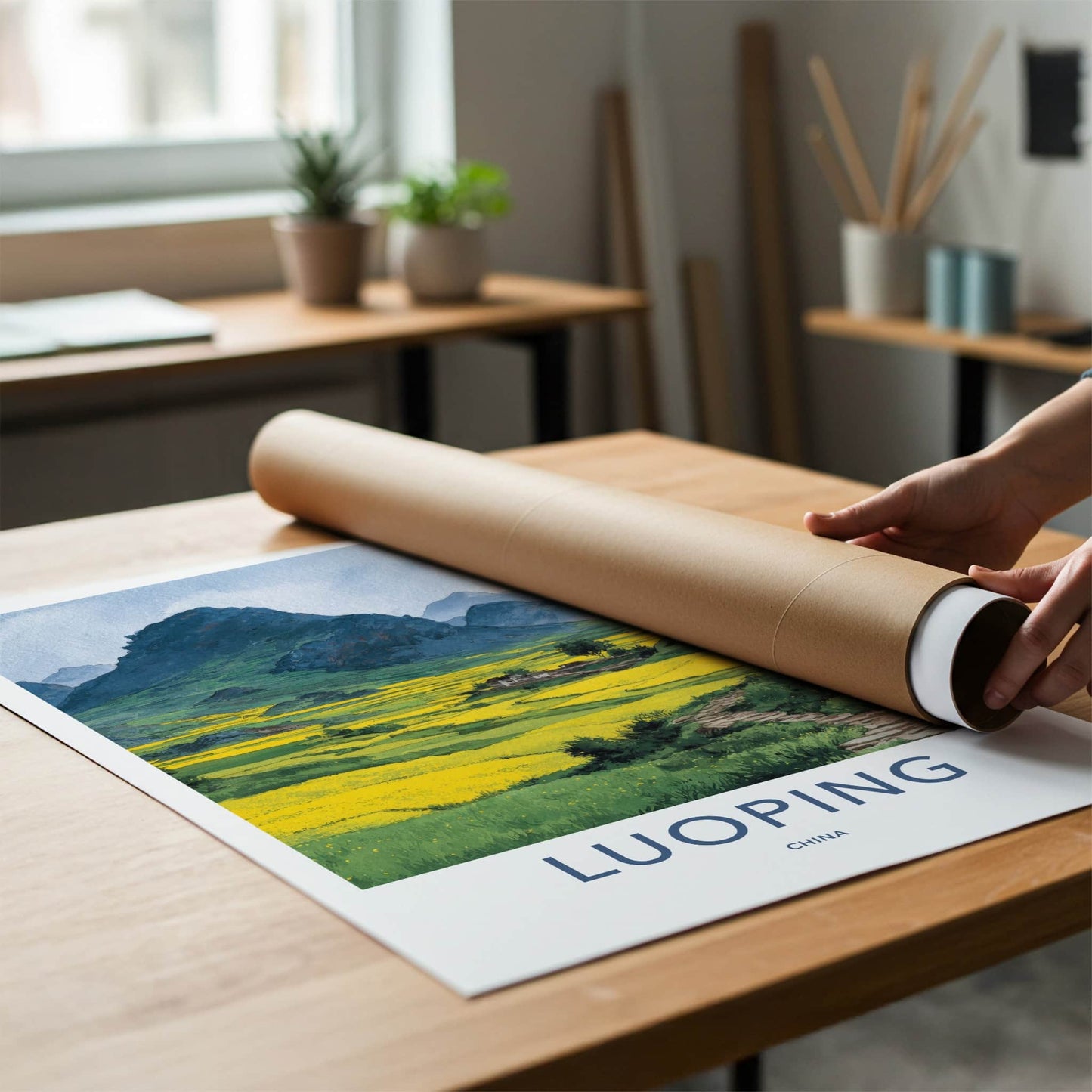 Luoping Poster - China Travel Print - Vast Yellow Fields Home Decor