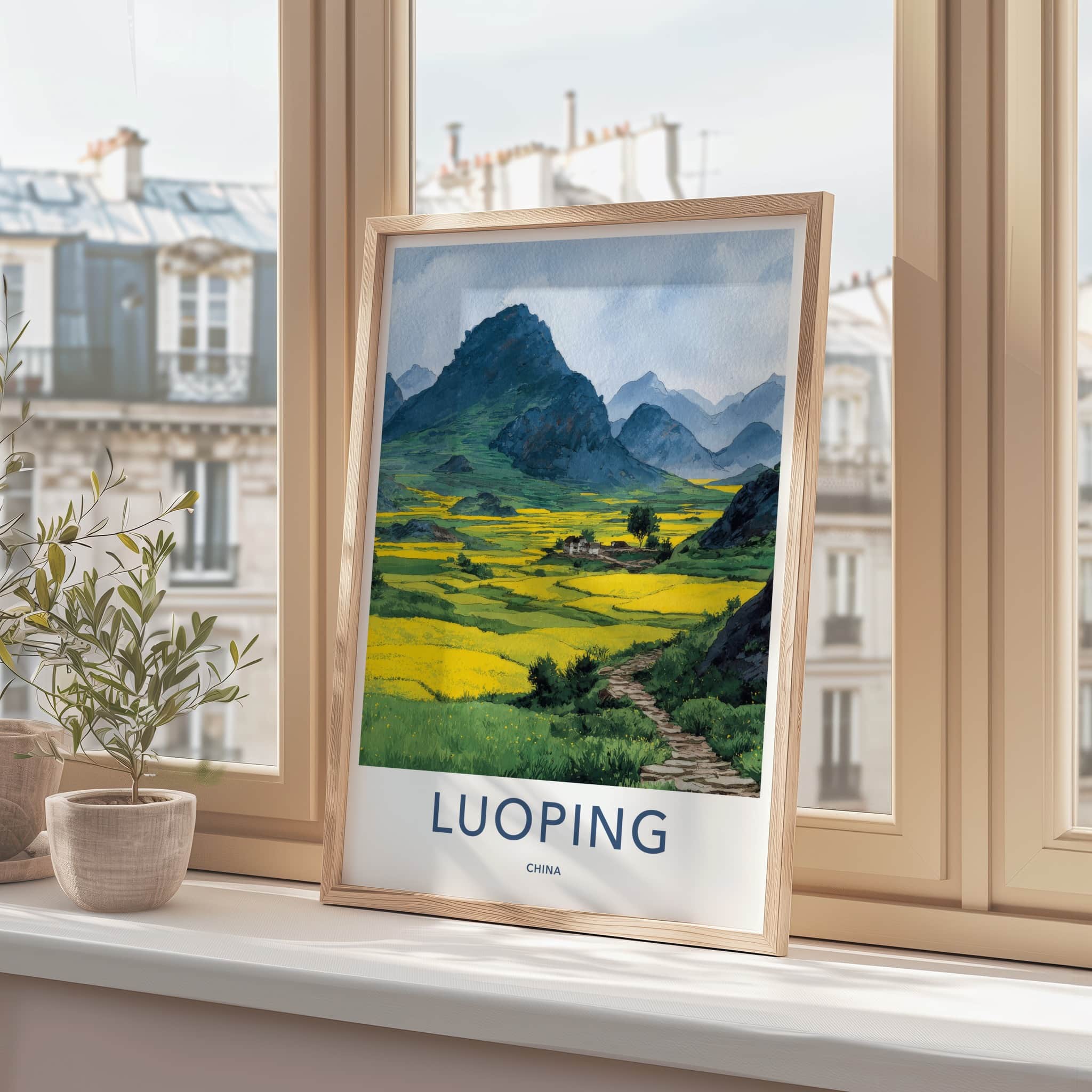 Luoping Poster - China Travel Print - Vast Yellow Fields Home Decor