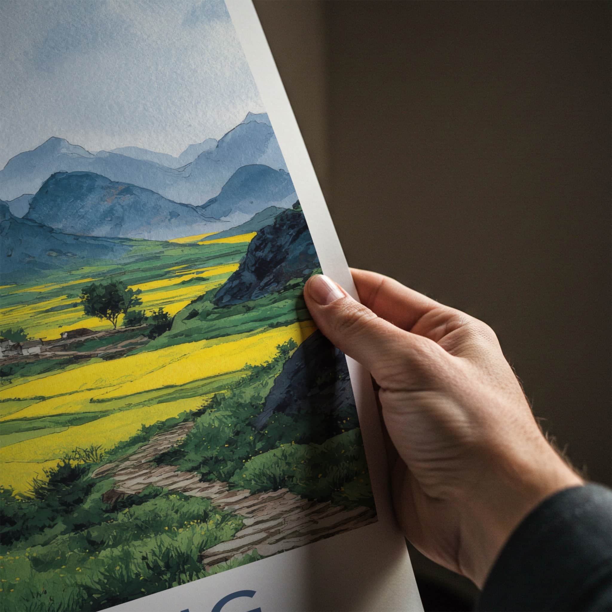 Luoping Poster - China Travel Print - Vast Yellow Fields Home Decor