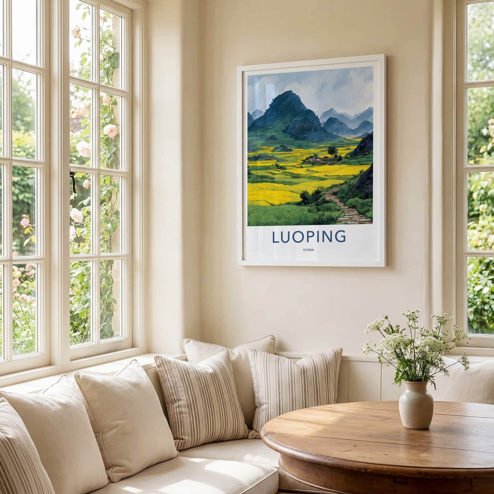 Luoping Poster - China Travel Print - Vast Yellow Fields Home Decor