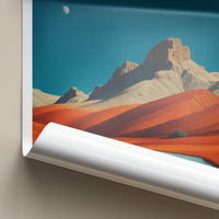 Lut Desert Poster - Iran Travel Art - Orange Dunes Moon Home Decor