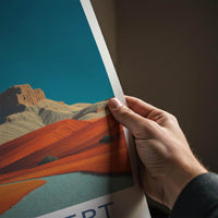 Lut Desert Poster - Iran Travel Art - Orange Dunes Moon Home Decor