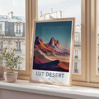 Lut Desert Poster - Iran Travel Art - Textured Desert Peaks Home Decor
