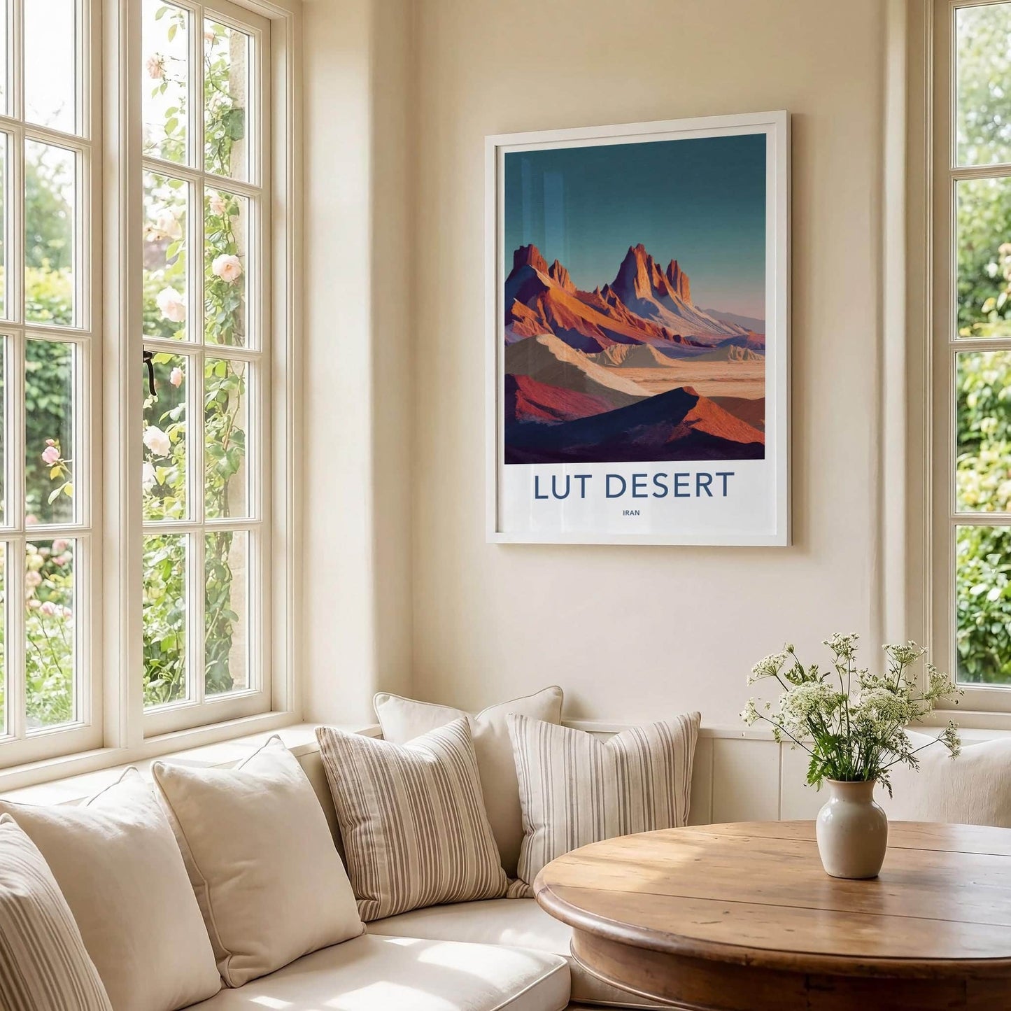 Lut Desert Poster - Iran Travel Art - Textured Desert Peaks Home Decor