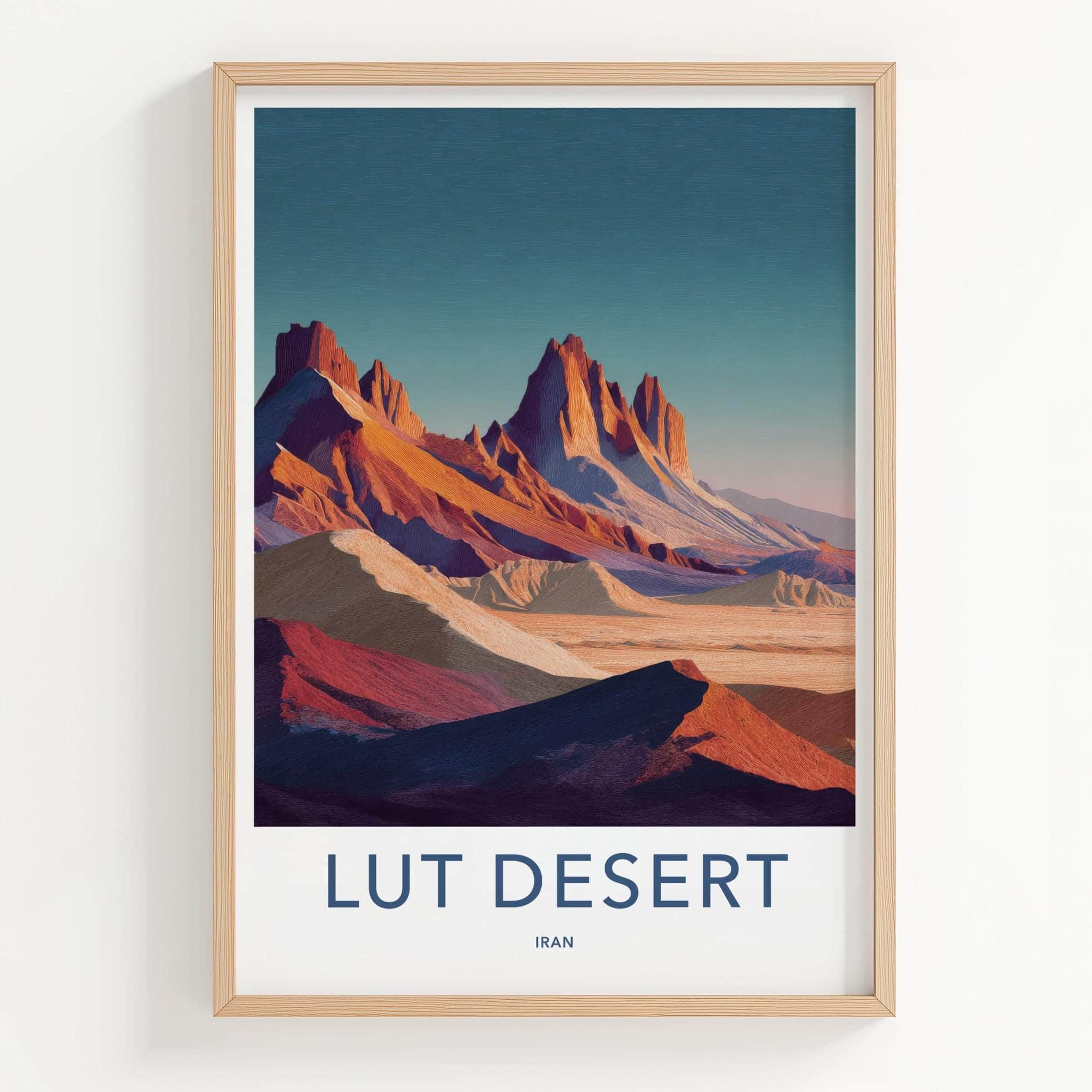 Lut Desert Poster - Iran Travel Art - Textured Desert Peaks Home Decor